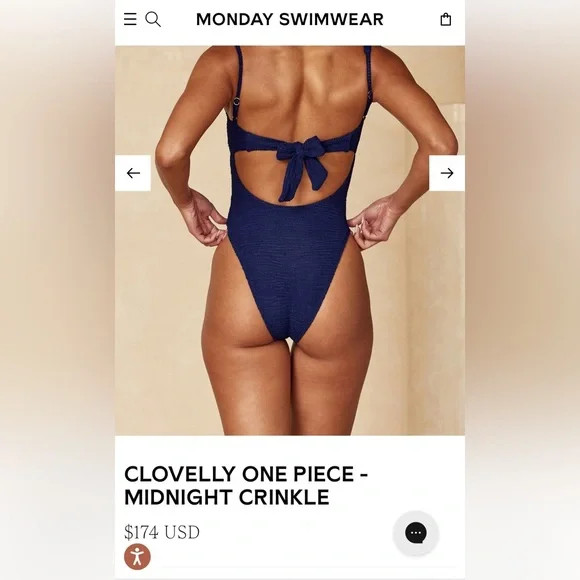 Monday swimwear midnight crinkle - Picture 2 of 9